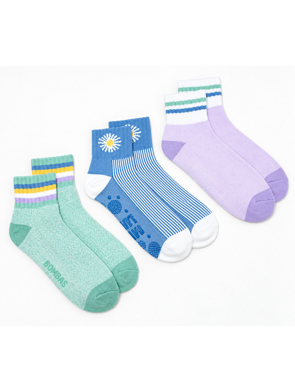 "As Is' MUK LUKS Set of 3 Terry Loop Lounge Socks Daisy, One Size